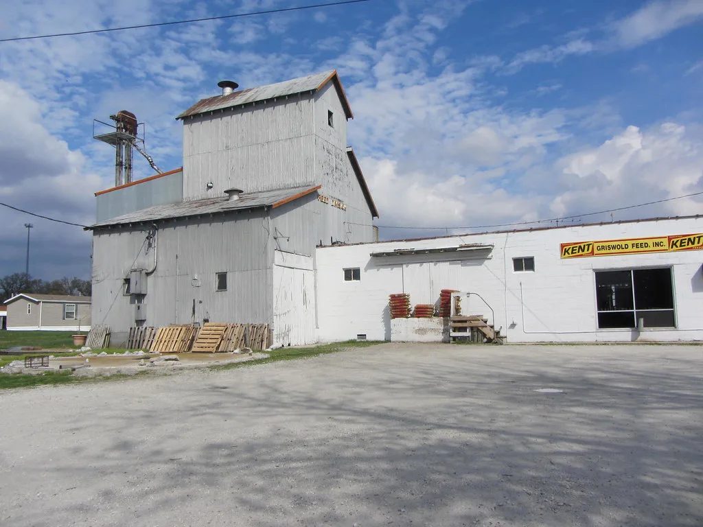 Ancien élévateur à grains à Watseka dans l'Illinois