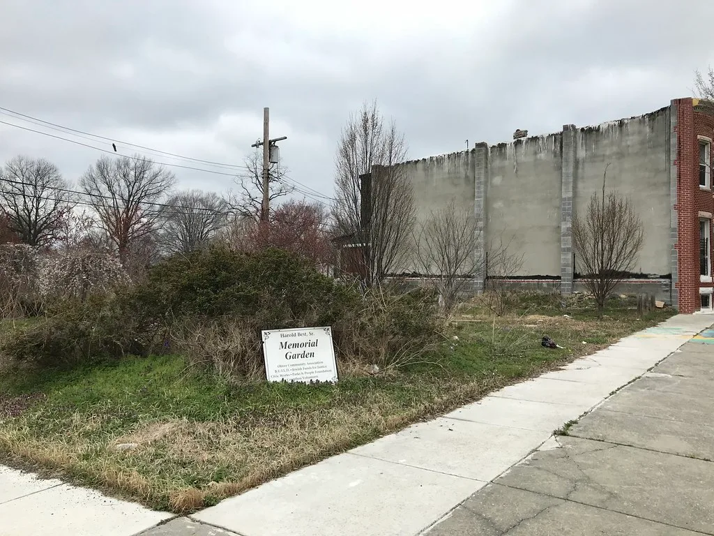 Harold Best Memorial Garden on a former vacant lot in Baltimore