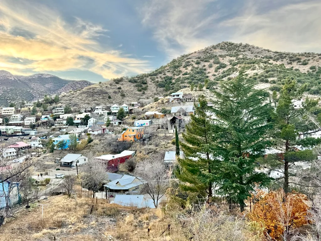 Houses in the former mining town of Bisbee seen from OK Street