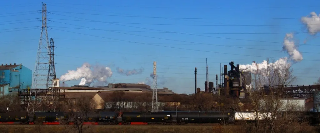 Industrial works in Gary near Interstate 90