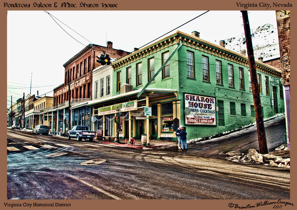 Bâtiment historique Ponderosa Saloon et Sharon House à Virginia City