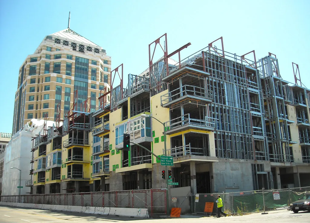 Unfinished structure at the City Walk construction site