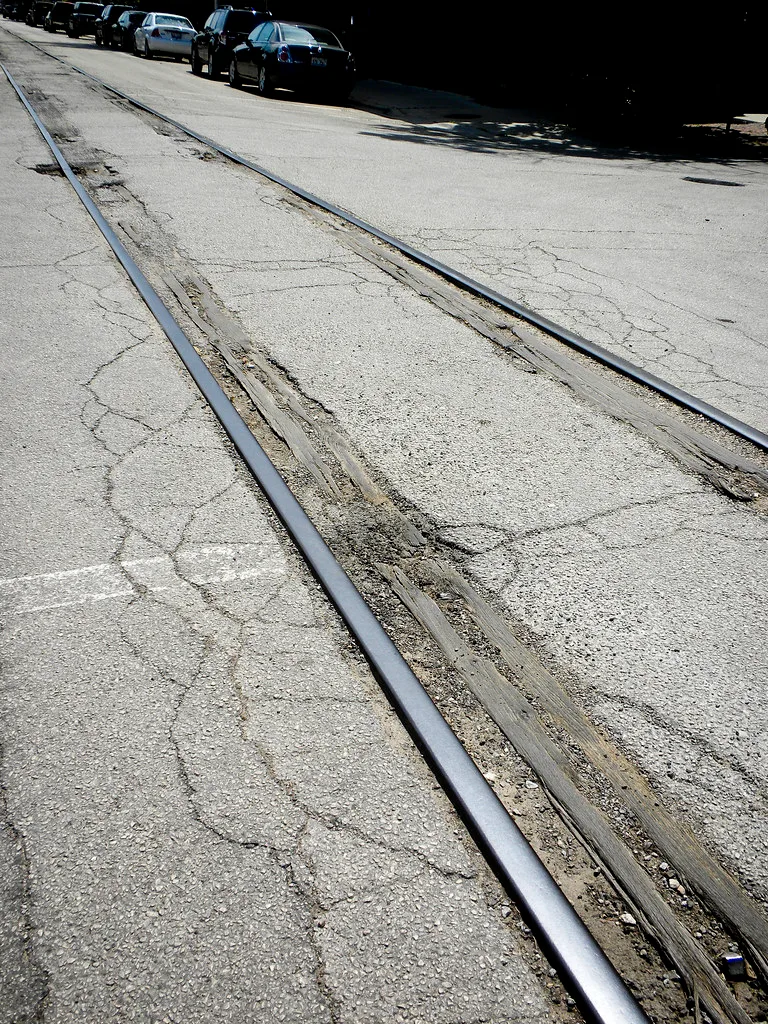 Lakewood Branch rails at Schubert Avenue