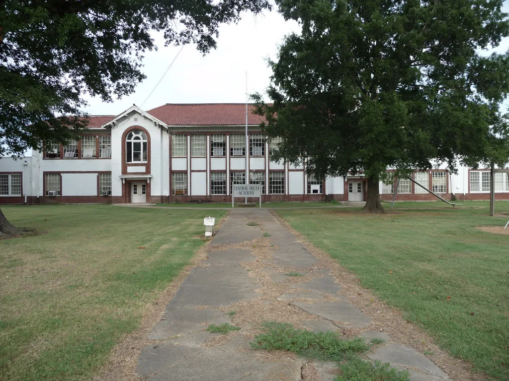 Former Central Delta Academy building in Inverness before its demolition.