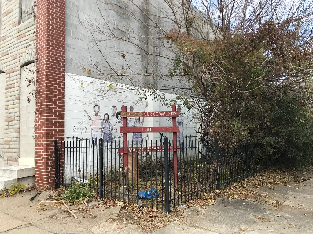 Ancien terrain vacant aménagé en Madison Garden à Baltimore