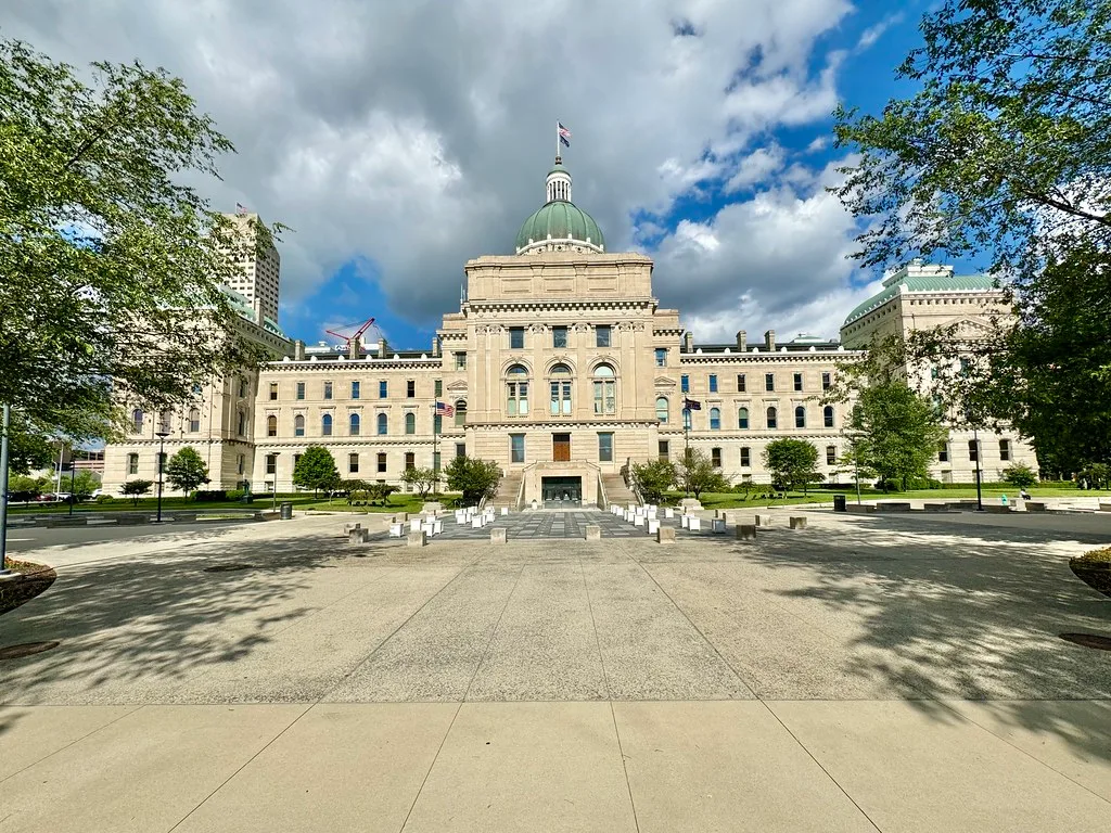Façade du capitole de l'Indiana à Indianapolis