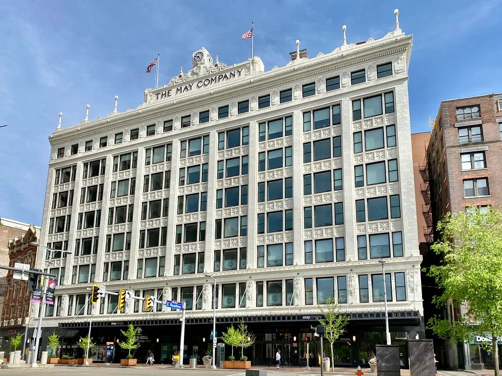 Facade of the May Company Building in Cleveland